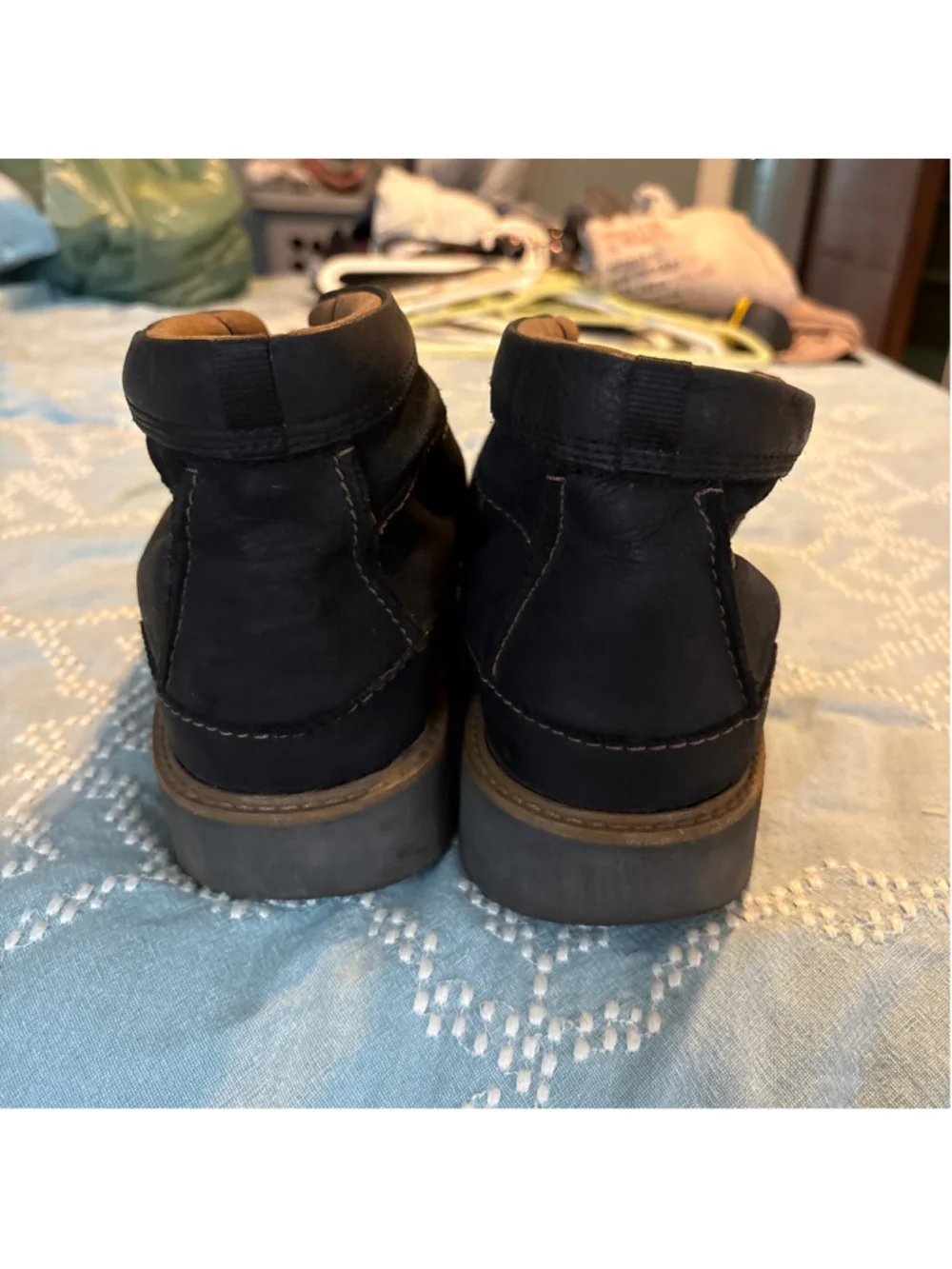 Men's Clarks Leather Boots Black Brown Size 13